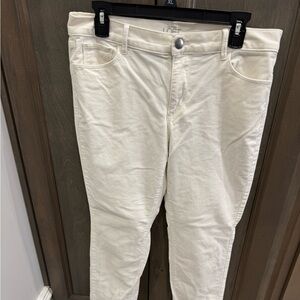 LOFT modern skinny corduroy pants cream 12 P